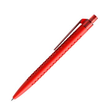 Prodir QS40 PMT Push Kugelschreiber matt mit Clip gerade transparent
