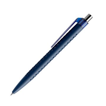 Prodir QS40 PMT Push Kugelschreiber matt mit Clip gerade transparent mit Metalldrücker