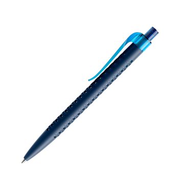 Prodir QS40 PMT Push Kugelschreiber blau matt mit Clip Curve transparent