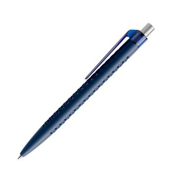 Prodir QS40 PMT Push Kugelschreiber matt mit Clip gerade transparent mit Metalldrücker satiniert
