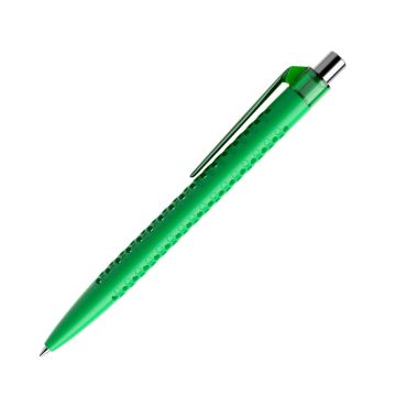 Prodir QS40 PMT Push Kugelschreiber matt mit Clip gerade transparent mit Metalldrücker