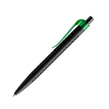 Prodir QS40 PMT Push Kugelschreiber schwarz matt mit Clip Curve transparent