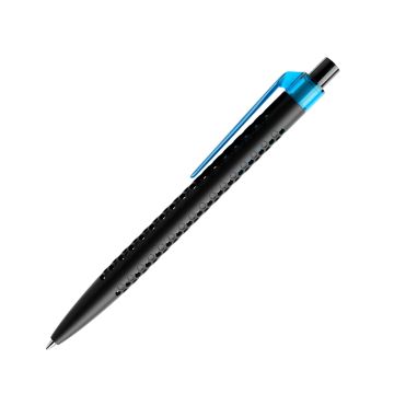 Prodir QS40 PMT Push Kugelschreiber schwarz matt mit Clip Flat transparent