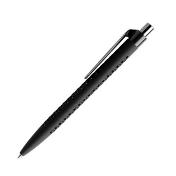 Prodir QS40 Soft Touch PRP Push Kugelschreiber mit Clip polished gerade und Metalldrücker
