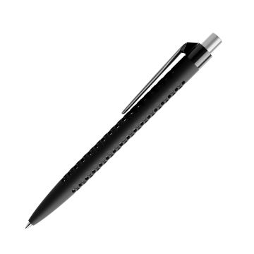 Prodir QS40 Soft Touch PRP Push Kugelschreiber mit Clip polished gerade und Metalldrücker satiniert