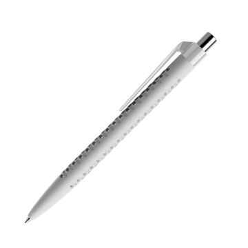 Prodir QS40 Soft Touch PRP Push Kugelschreiber mit Clip polished gerade und Metalldrücker