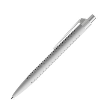 Prodir QS40 Soft Touch PRP Push Kugelschreiber mit Clip polished gerade und Metalldrücker satiniert