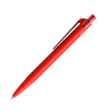 Prodir QS40 Soft Touch PRT Push Kugelschreiber mit Clip gerade transparent