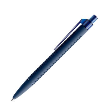 Prodir QS40 Soft Touch PRT Push Kugelschreiber mit Clip gerade transparent