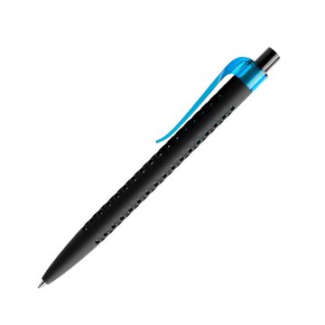 Prodir QS40 PRT Soft Touch Push Kugelschreiber schwarz mit Clip Curve transparent