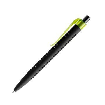 Prodir QS40 PRT Soft Touch Push Kugelschreiber schwarz mit Clip Curve transparent