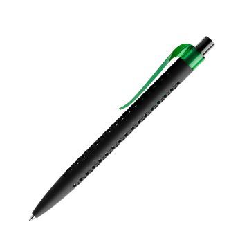 Prodir QS40 PRT Soft Touch Push Kugelschreiber schwarz mit Clip Curve transparent