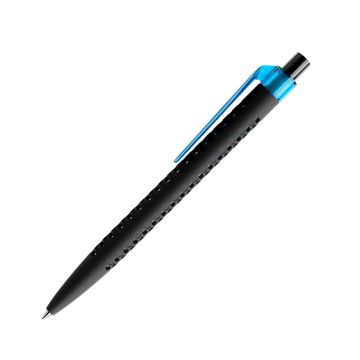 Prodir QS40 PRT Soft Touch Push Kugelschreiber schwarz mit Clip Flat transparent
