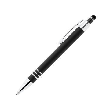 Alina Soft-Touch Metallkugelschreiber mit Licht und Stylus