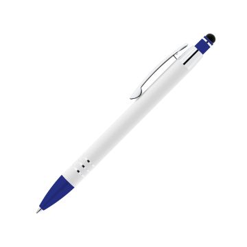 Alina Soft-Touch Metallkugelschreiber mit farbigen Enden und Stylus