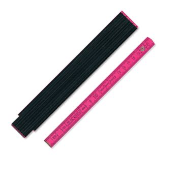 Zollstock mit schwarzer Hochseite und pinken Gliedern