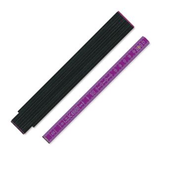 Zollstock mit schwarzer Hochseite und violetten Gliedern