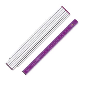 Zollstock mit weißer Hochseite und violetten Gliedern