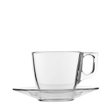 Glastasse Venlo 22 cl mit Untersetzter