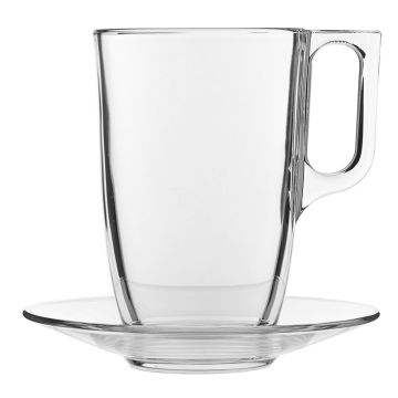 Glastasse Venlo 32 cl mit Untersetzter