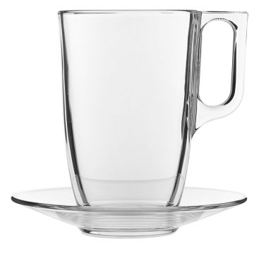 Glastasse Venlo 40 cl mit Untersetzter
