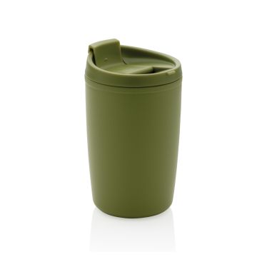 GRS recycelter PP-Becher mit Flip-Deckel