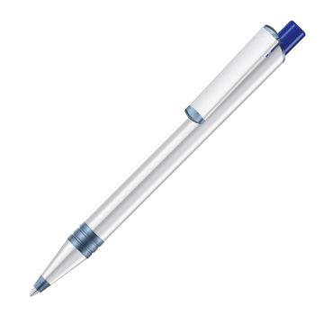 RECYCLED PET PEN ALUMA transparent, dunkelblau