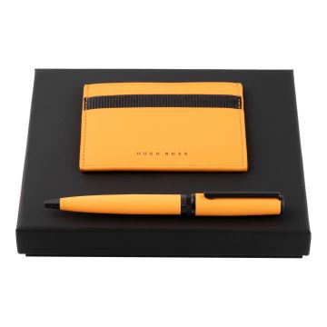 HUGO BOSS Set HUGO BOSS Yellow (kugelschreiber & visitenkartenetui)