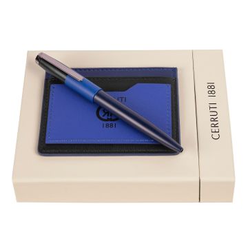 Cerruti 1881 Set Brick Navy Bright Blue (kugelschreiber & visitenkartenetui)