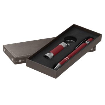 Alpha Kugelschreiber mit Davis LED-Taschenlampe Geschenkset red