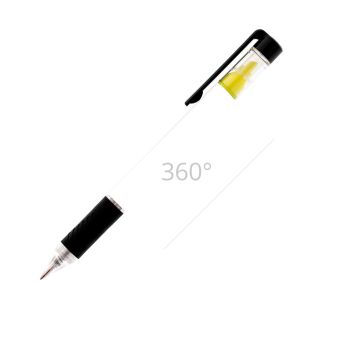 Duett 2in1 Kugelschreiber mit gelbem Textmarker und 360° Rundumdruck schwarz