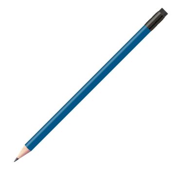 Staedtler Bleistift dunkelblau, rund mit schwarzer Zwinge und schwarzem Radiertip