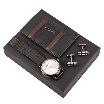 Ungaro Set Ungaro (visitenkartenetui, armbanduhr & manschettenknöpfe)