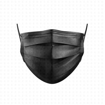 Mund-Nasenschutz Maske (MNS),  Einwegmaske in schwarz