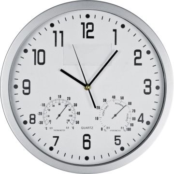 Wanduhr mit Hygro - und Thermometer