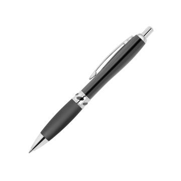 Curvo Metallkugelschreiber Jewel chrome mit Softgripgriffzone anthrazit