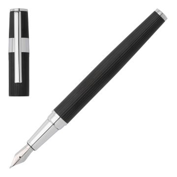 HUGO BOSS Füllfederhalter Gear Pinstripe Black / Chrome