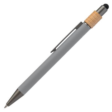 Bokaj Spinner Kugelschreiber aus recyceltem Aluminium - mit Stylus grau