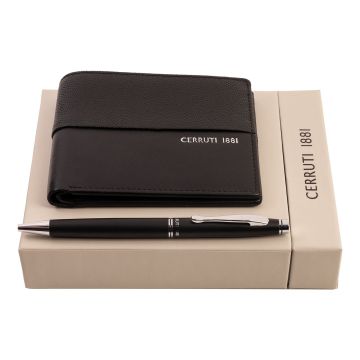 Cerruti 1881 Set Oxford Black (kugelschreiber & brieftasche)
