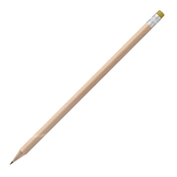 Bleistift rund natur mit Radierer, FSC neon_orange