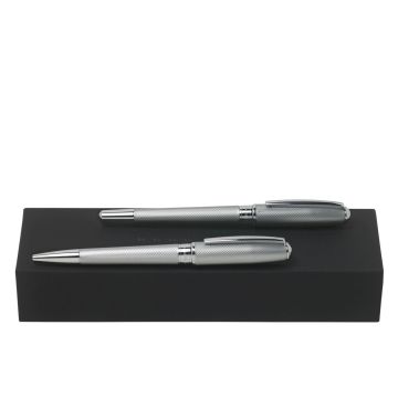 HUGO BOSS Set Essential Matte Chrome (kugelschreiber & füllfederhalter)