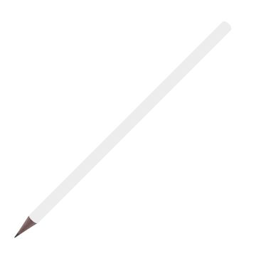 Designbleistift rund bunt durchgefärbt, weiß matt brown