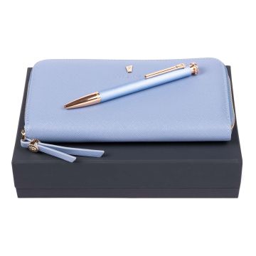 FESTINA Set Mademoiselle Light Blue (kugelschreiber & brieftasche)
