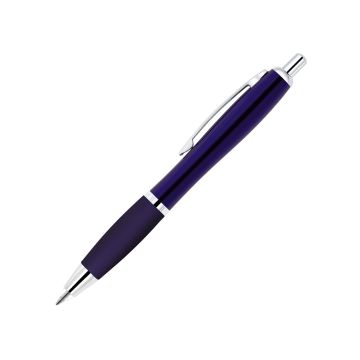 Curvo Metallkugelschreiber chrome mit Softgripgriffzone und Licht