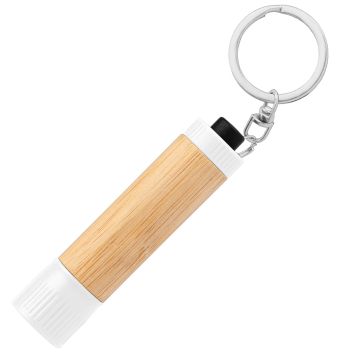 Davis+ LED Taschlampe aus Bambus white