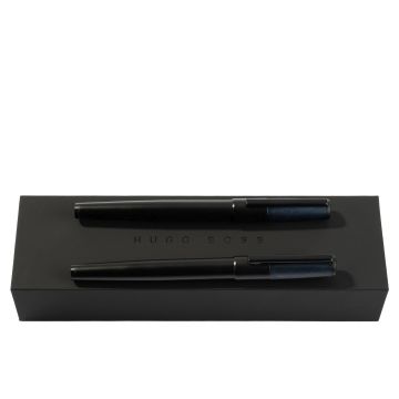 HUGO BOSS Set Gear Minimal Black & Navy (tintenroller & füllfederhalter)
