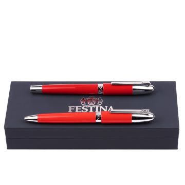 FESTINA Set Classicals Chrome Red (kugelschreiber & füllfederhalter)