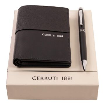 Cerruti 1881 Set Oxford Black (kugelschreiber & visitenkartenetui)