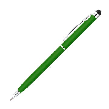 Bassey schlanker Soft-Touch Drehkugelschreiber mit Touchpen