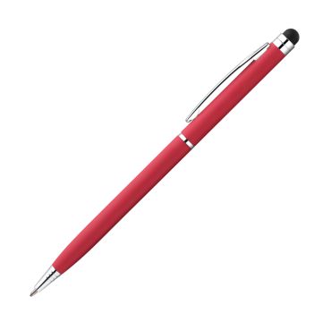 Bassey schlanker Soft-Touch Drehkugelschreiber mit Touchpen